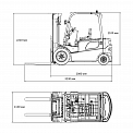 Чертеж Электропогрузчик Aurora Forklift FB16R, 1.6т, Кислотный