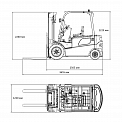 Чертеж Электропогрузчик Aurora Forklift FB30-FENLZC, 3т, Li-ion